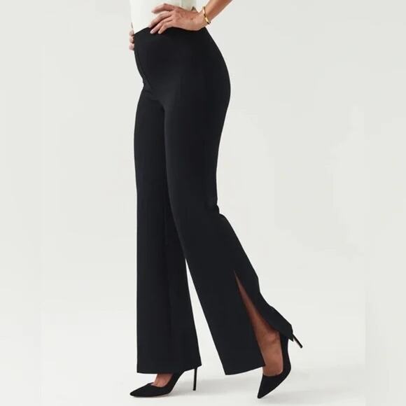 Spanx The Perfect Pant Double Split Hem Wide Leg in Black size Small Petite - Picture 1 of 8